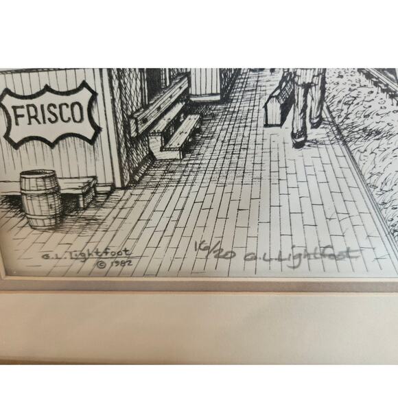 FRISCO Rail Station print "Departure Time" 1982 George L. Lightfoot  KC MO Rare - Picture 3 of 8